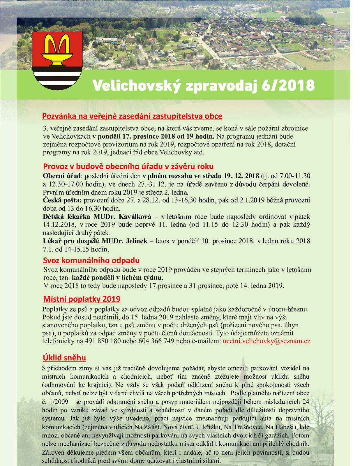 Velichovský zpravodaj 6/2018